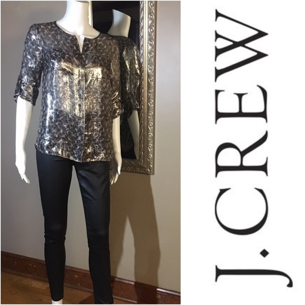 J. CREW Collection Metallic Blouse